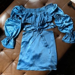 House of Harlow 1960 Mini Dress in bright blue